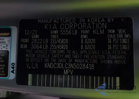 2022 Kia Ev6 Gt-Line from USA, damaged, VIN KNDC3DLC3N5028418